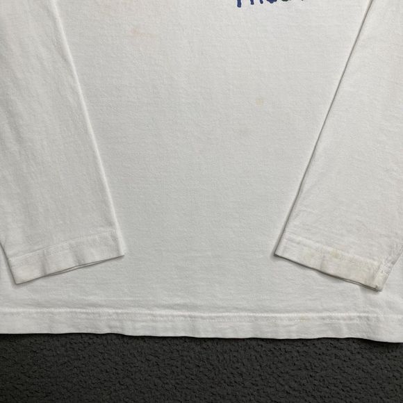 GUESS JEANS USA T-Shirt White Long Sleeve Womens Small Classic Spellout Logo - Picture 9 of 16